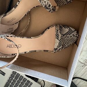 Abound Snakeskin Sandals - Black and Cream